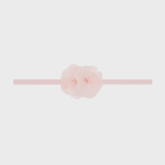 Flower Skinny Nylon Headband - Magnolia Pink