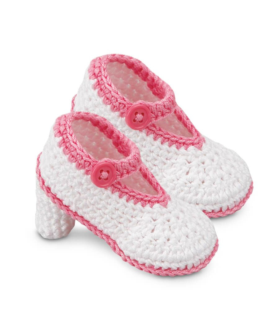 High Heel Crochet Bootie - Pink