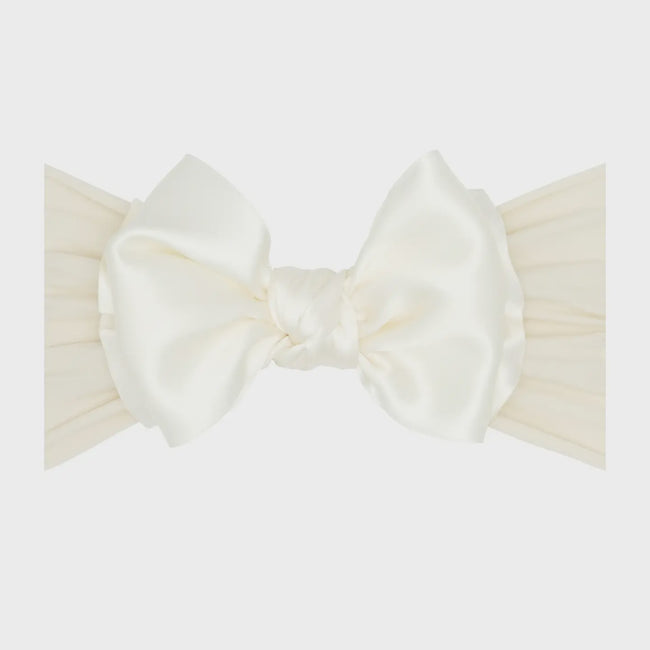 Satin Fab Bow Headband - Ivory