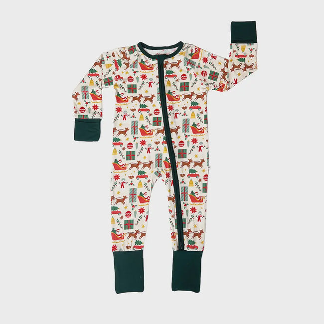 Holiday Vintage Bamboo Convertible Baby Pajamas