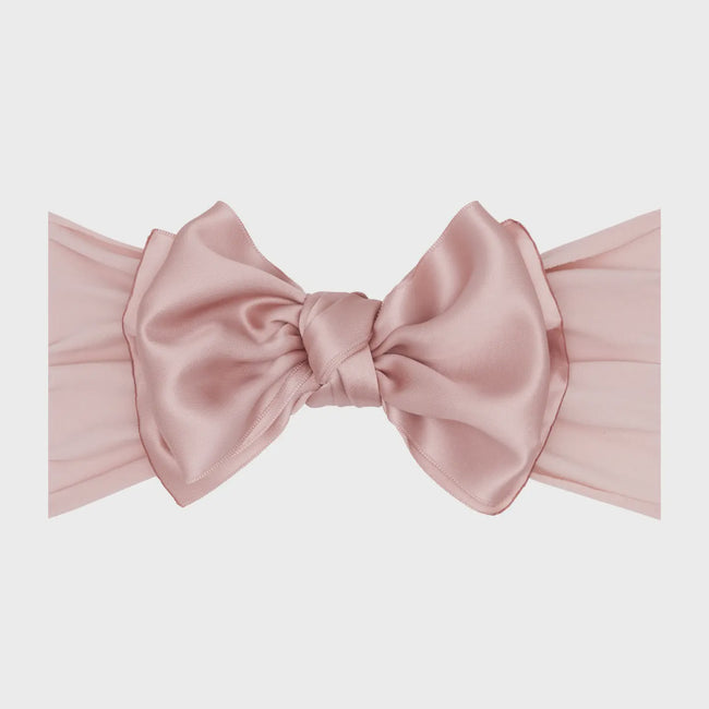 Satin Fab Bow Headband - Antique Pink