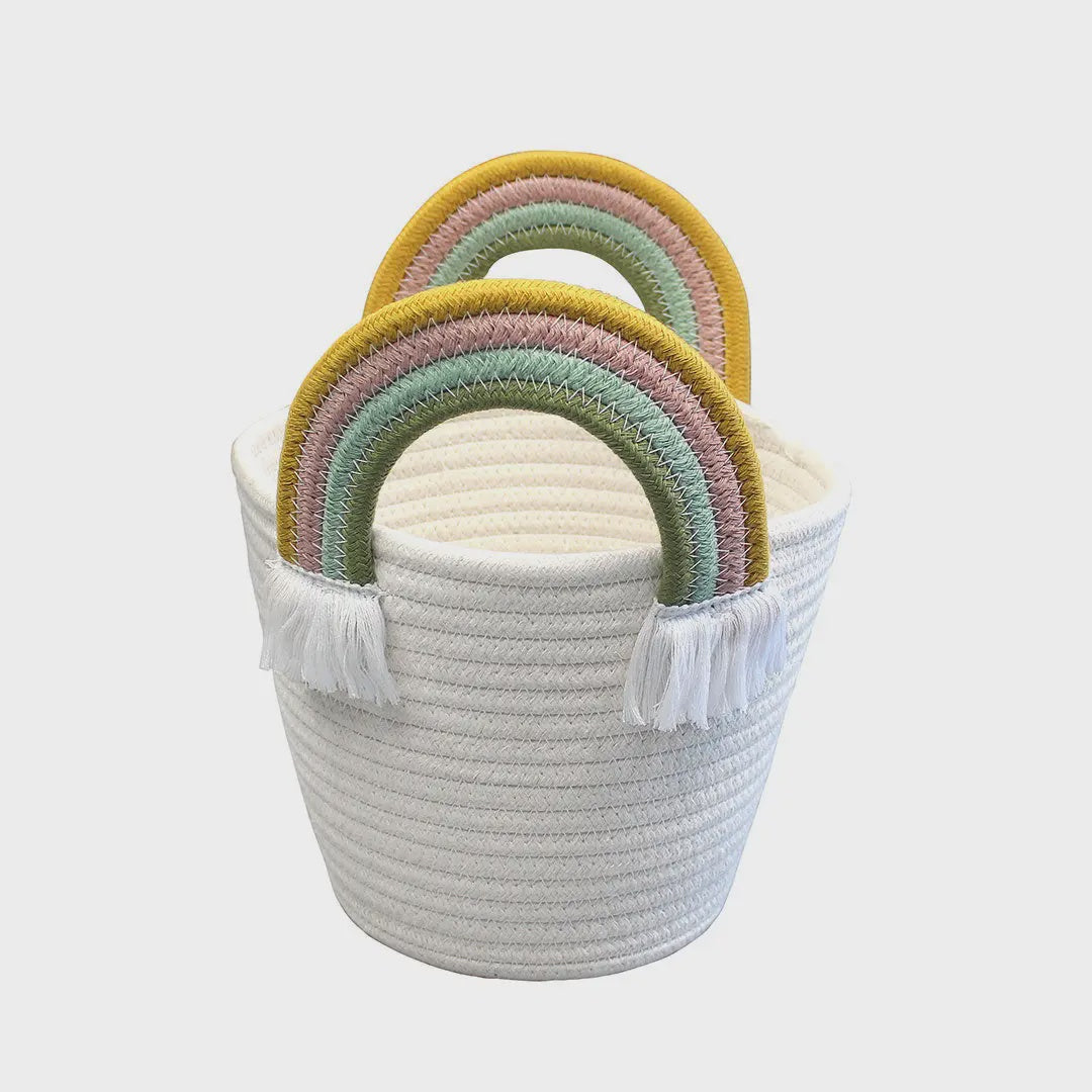 Children's Rainbow Rope Basket