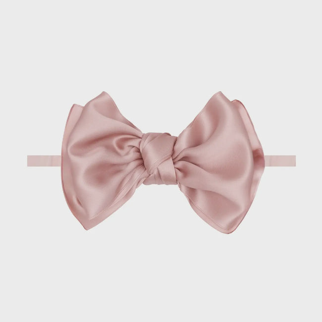 Satin Fab Skinny Bow Headband - Antique Pink