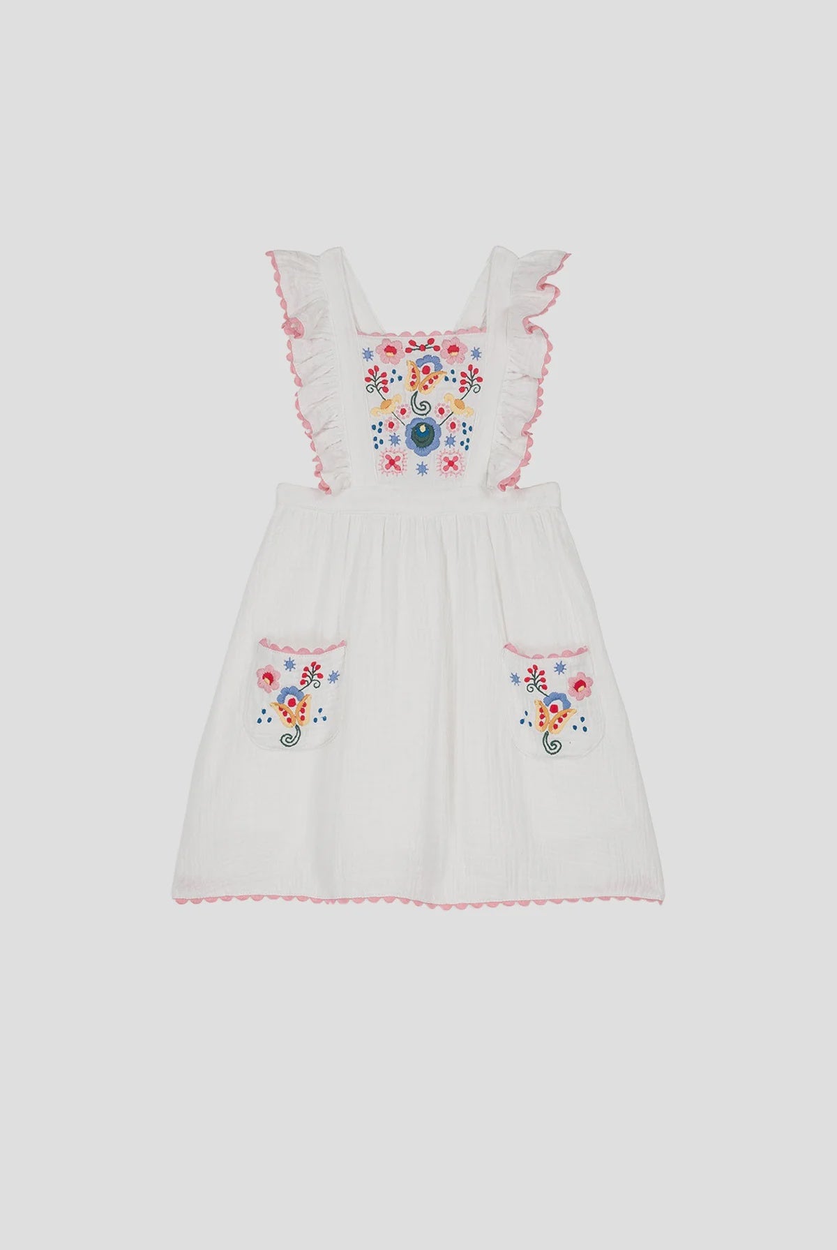 Embroidered Huguette Dress - White