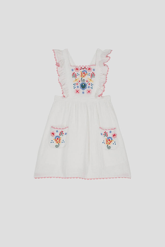 Embroidered Huguette Dress - White