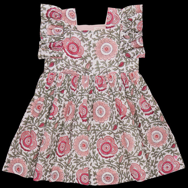 Girls Elsie Dress - Pink Lisbon Floral