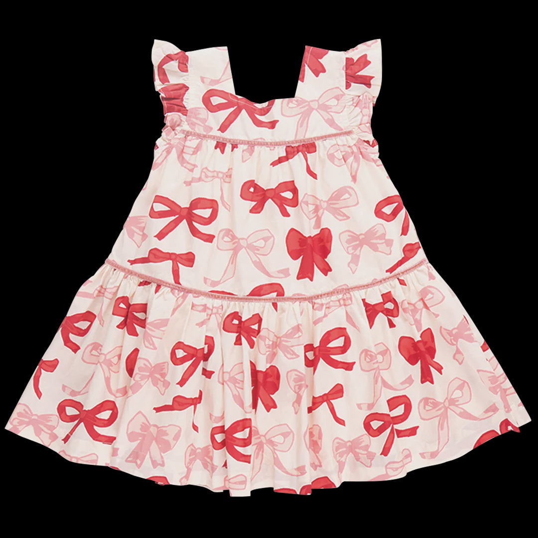 Girls Camelia Dress - Valentines Bows