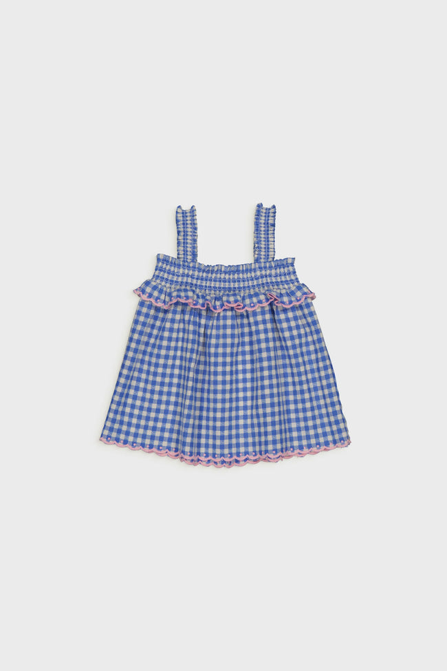 Iris Blouse - Gingham Blue