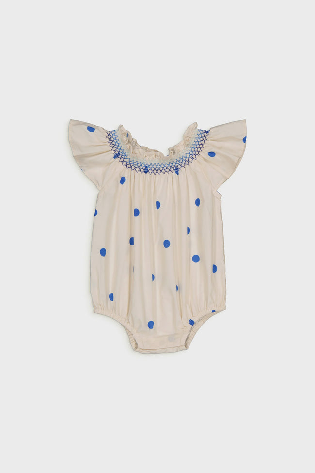 Letty Romper - Dots Blue