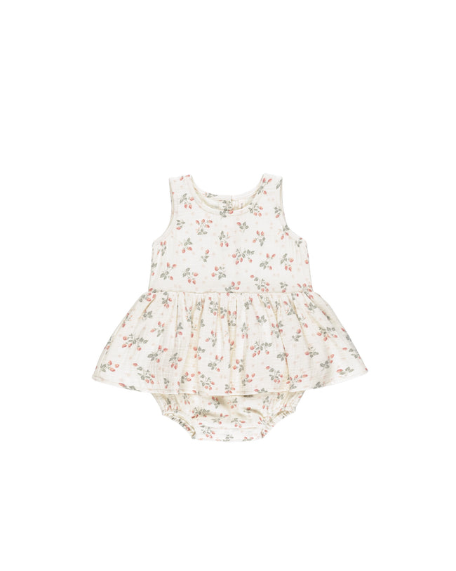 Skirted Tank Romper - Strawberries