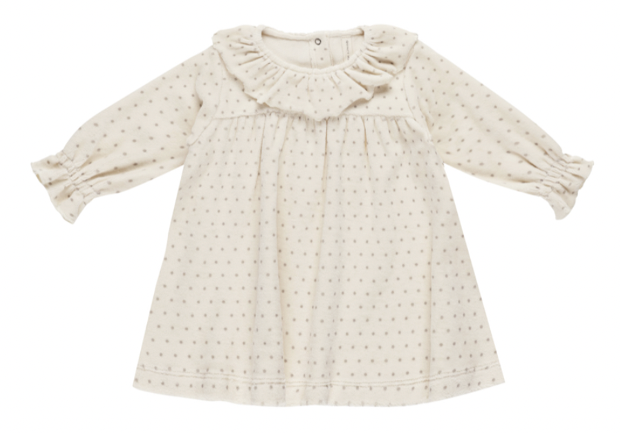 Velour Baby Dress || Polka Dot