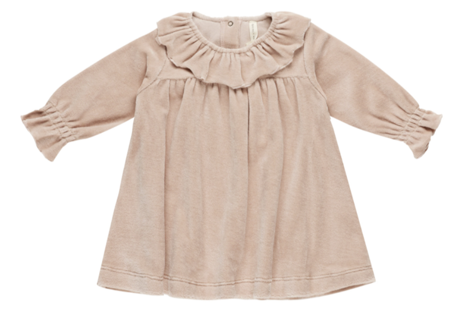 Velour Baby Dress || Blush