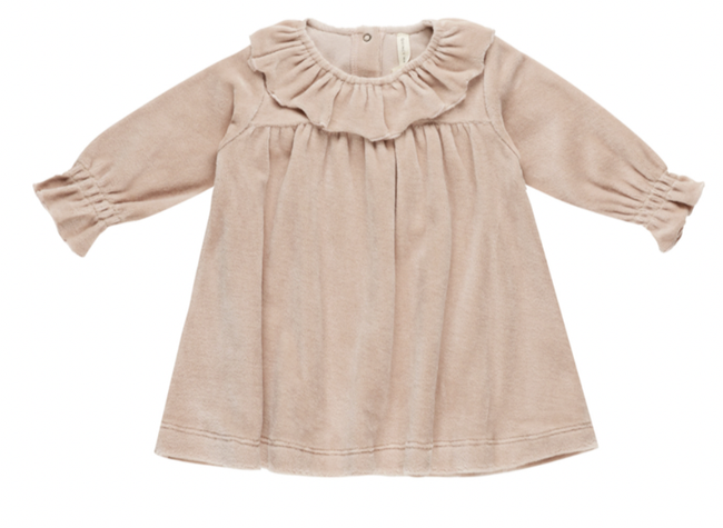 Velour Baby Dress || Blush