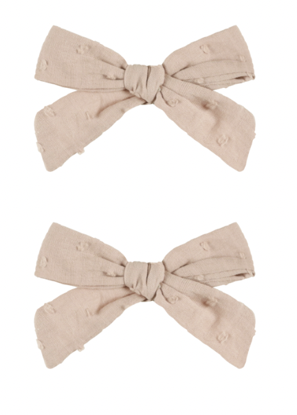 Swiss Dot Bow - Blush