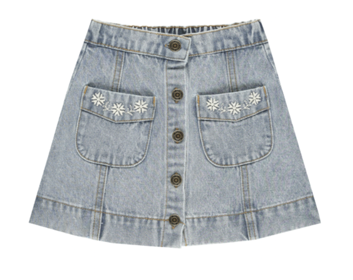 Denver Mini Skirt || Light Washed Denim