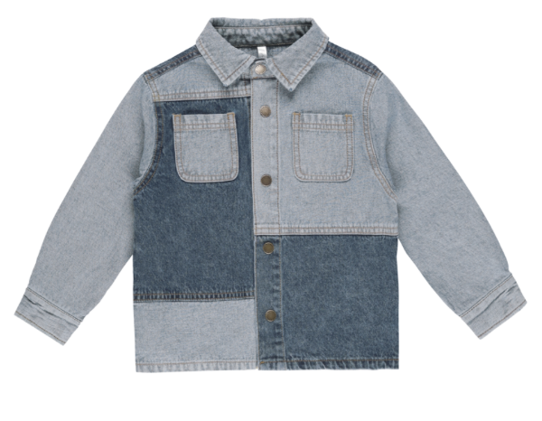 Patchwork Overshirt || Light Washed Denim