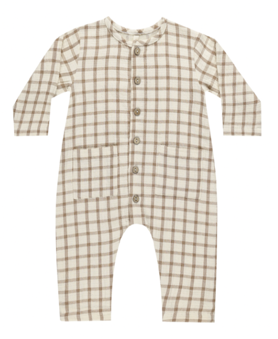 Woven Jumpsuit || Cinnamon Plaid