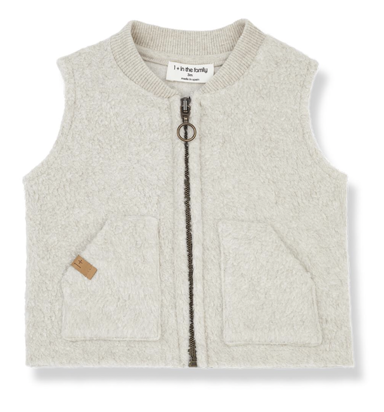 Manel Zipper Vest - Oatmeal