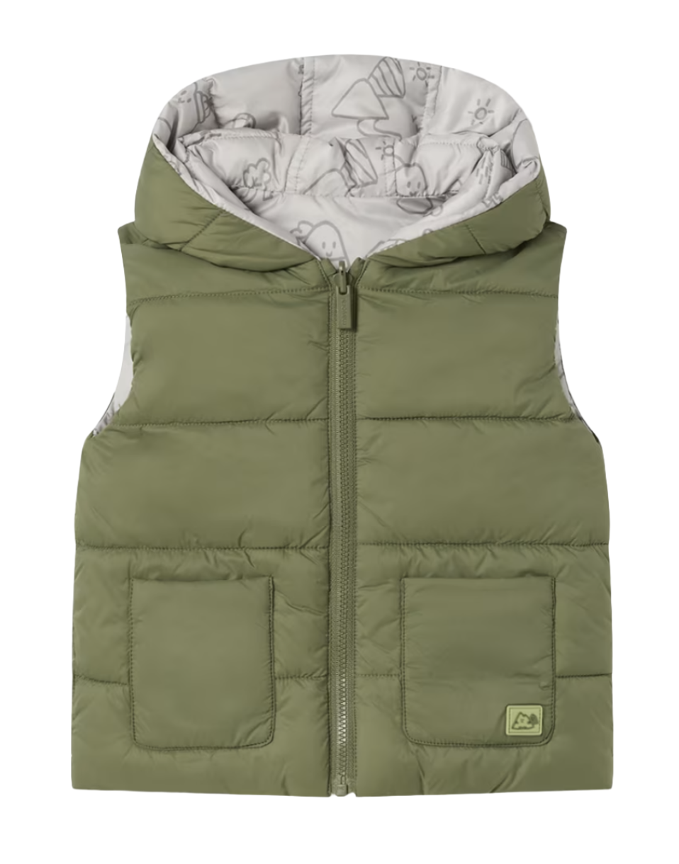 Reversible Quilted Vest -  Forest