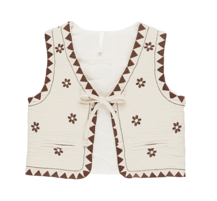 Embroidered Vest || Natural