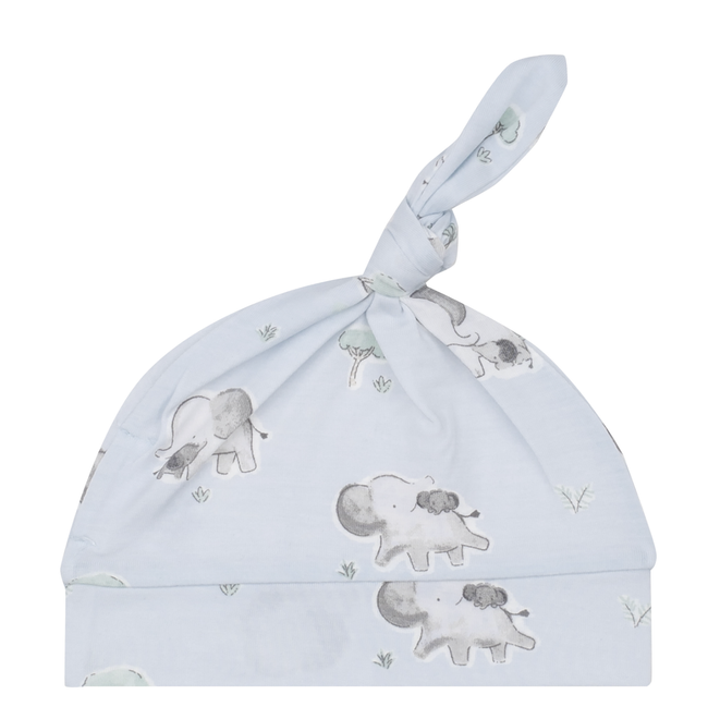 Gray Elephants - Blue Knotted Hat