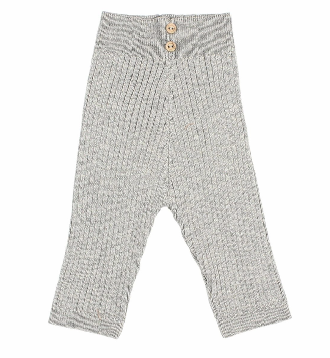 Rib Knit Leggings - Light Grey