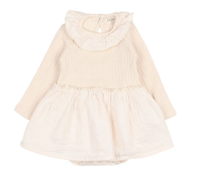 Lurex Combi Dress - Cream Pink