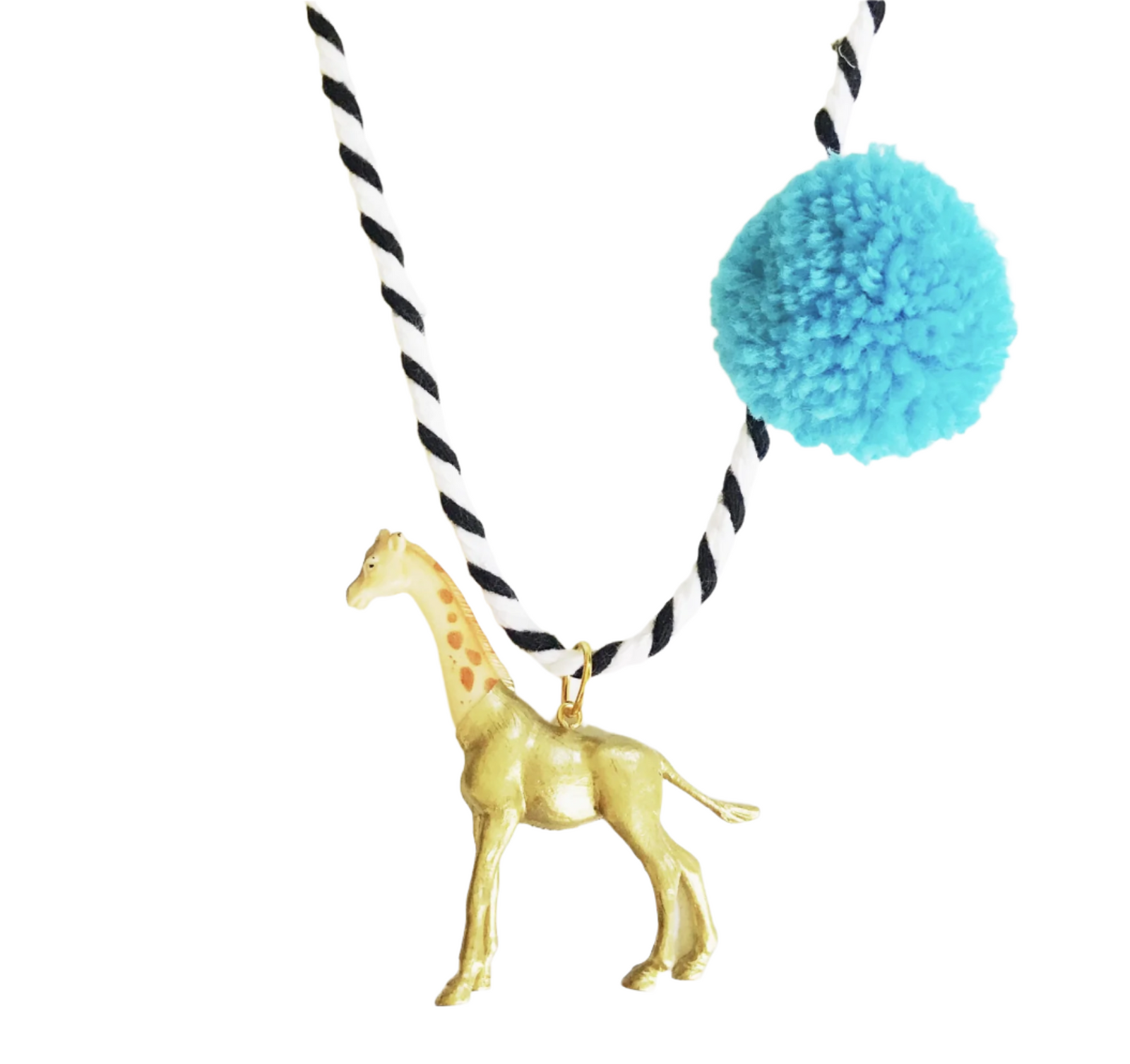 Giraffe Pom Pom Necklace