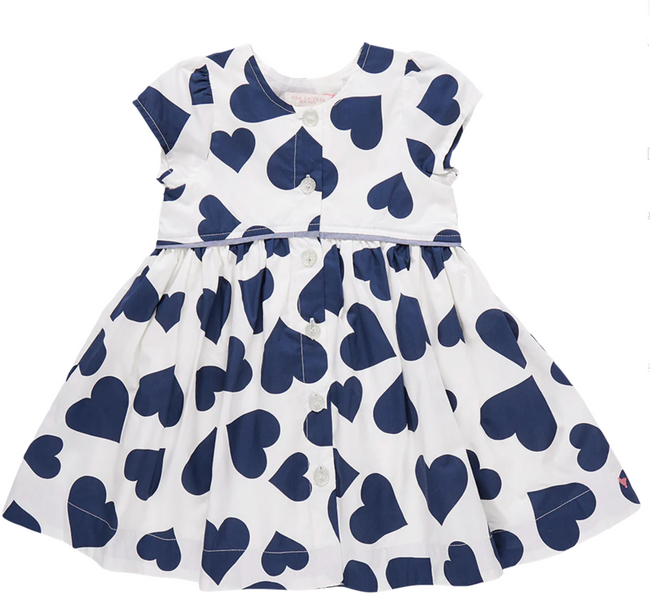 Fatima Dress - Navy Hearts