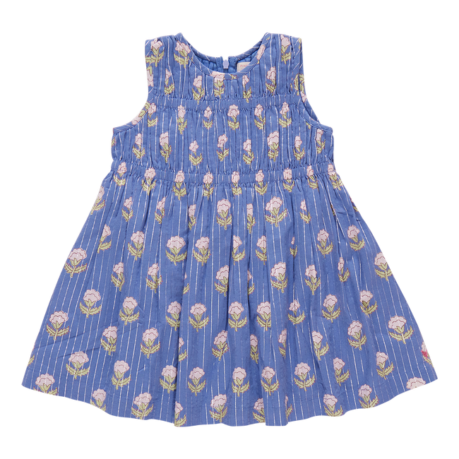 Girls Sleeveless Waverly Dress - Periwinkle Small Bud