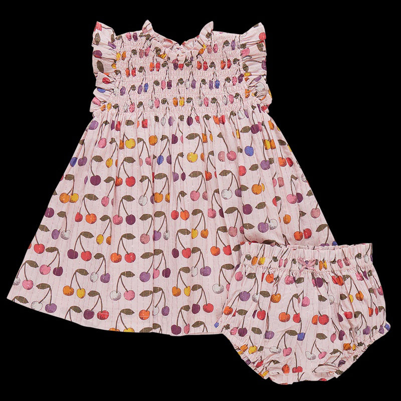 Baby Girls Stevie Dress Set - Cloud Pink Cherry