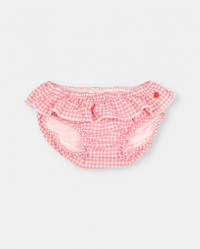 BB Gingham Culotte - Coral Red