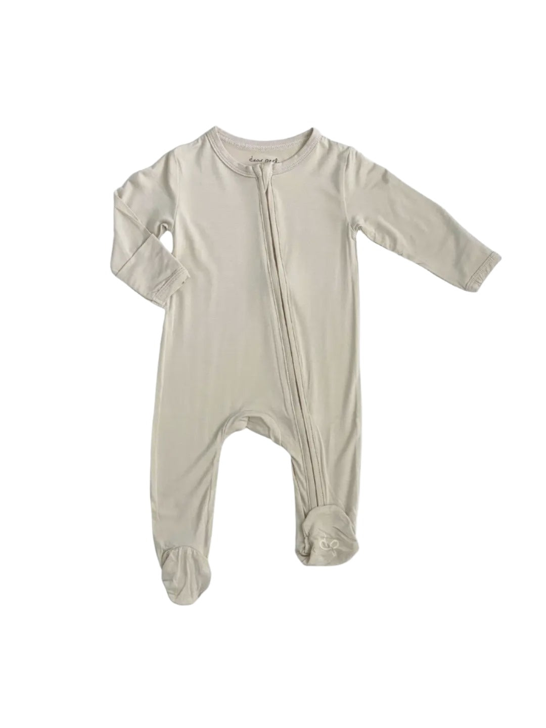 Bamboo Zippered Footie Onesie - Oat