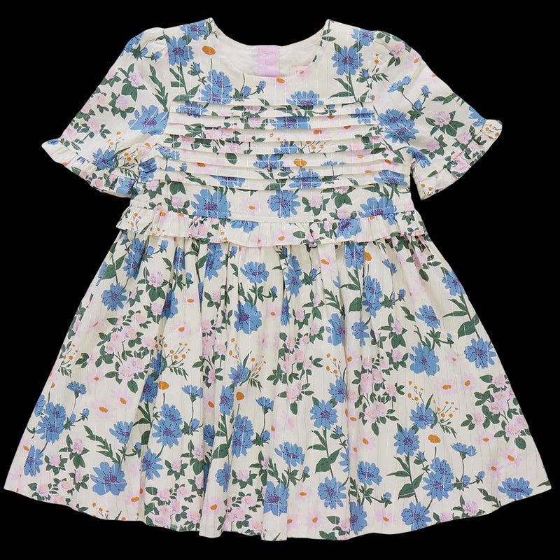 Girls Raquel Dress - Melon Daisy Floral