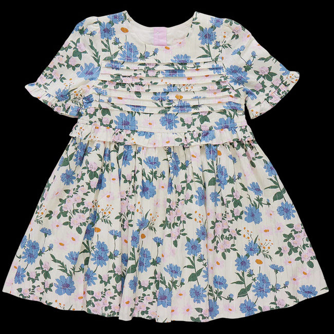 Girls Raquel Dress - Melon Daisy Floral