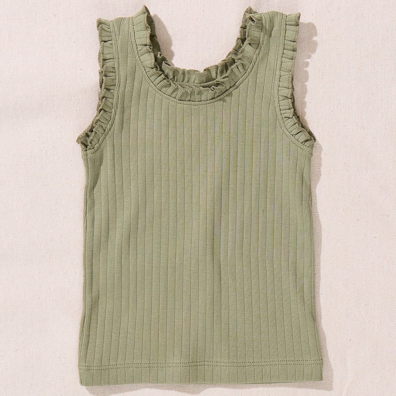 Joy Ribbed Tank - Olive