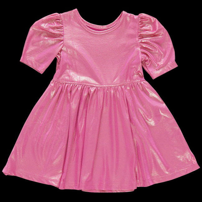 Girls Lame Laurie Dress - Pink