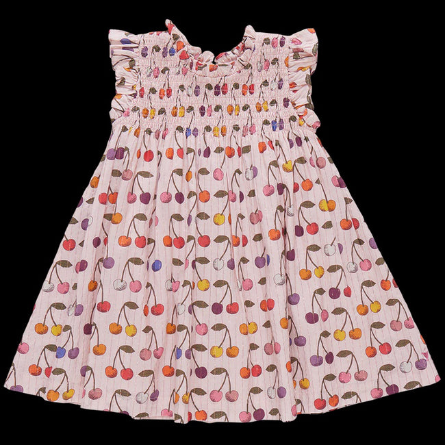 Girls Steevie Dress - Cloud Pink Cherries