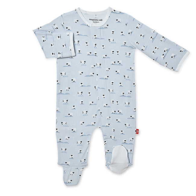 Blue Baa Baa Baby Modal Magnetic Footie